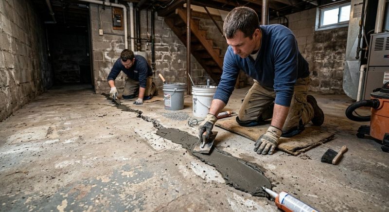 Cracked Basement Floor Repair in Evergreen, CO