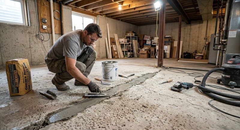 Cracked Basement Floor Repair in Evergreen, CO
